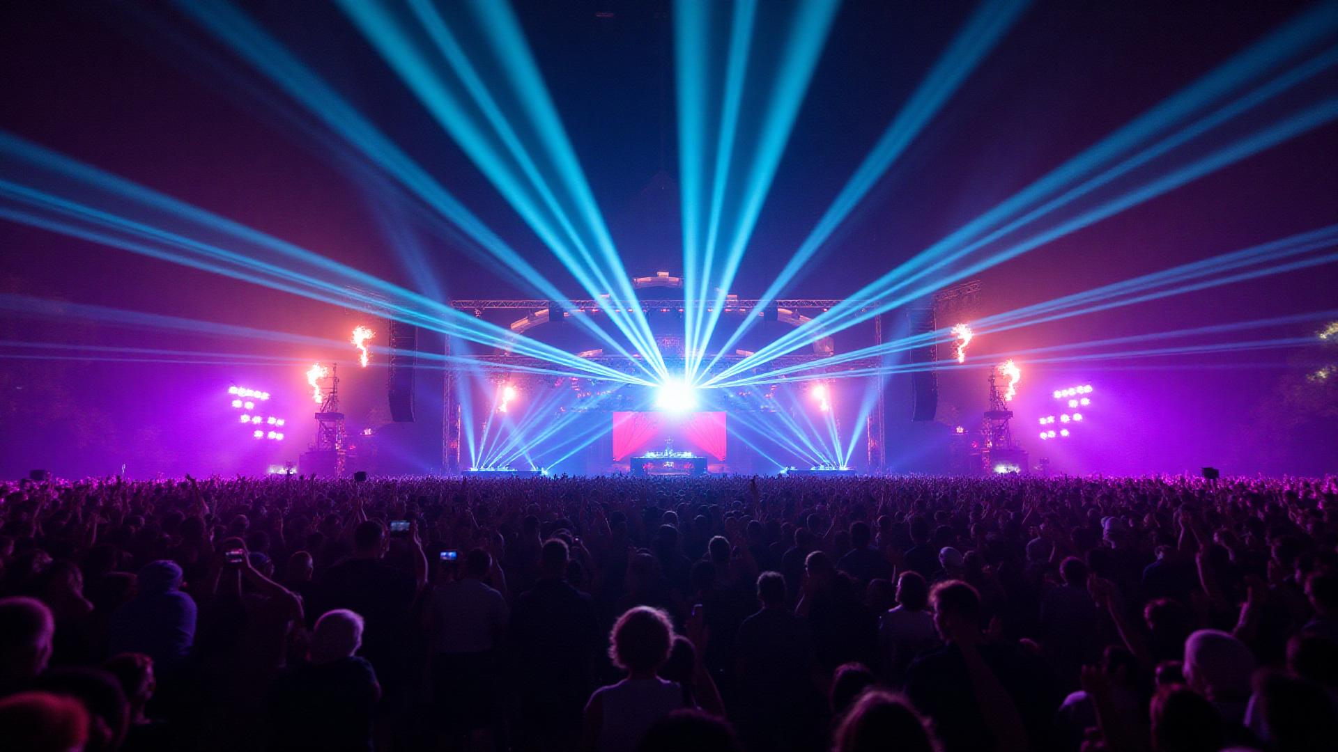 Concert with dramatic lighting